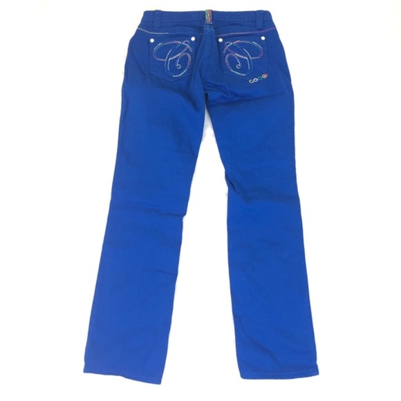 Coogi Jeans Women's Bright Blue Straight Leg Jeans size 12 - Picture 2 of 4